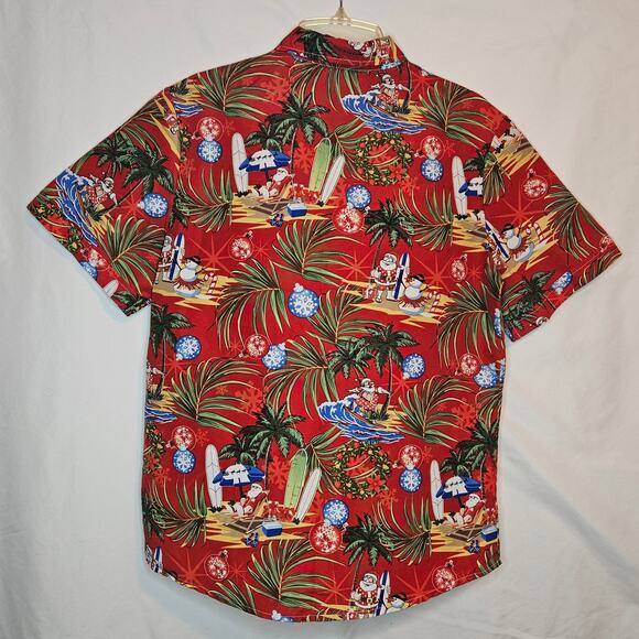 SSLR Men's Collection‎ Small Surfing Santa Short Sleeve Buttondown Shirt - Picture 6 of 6